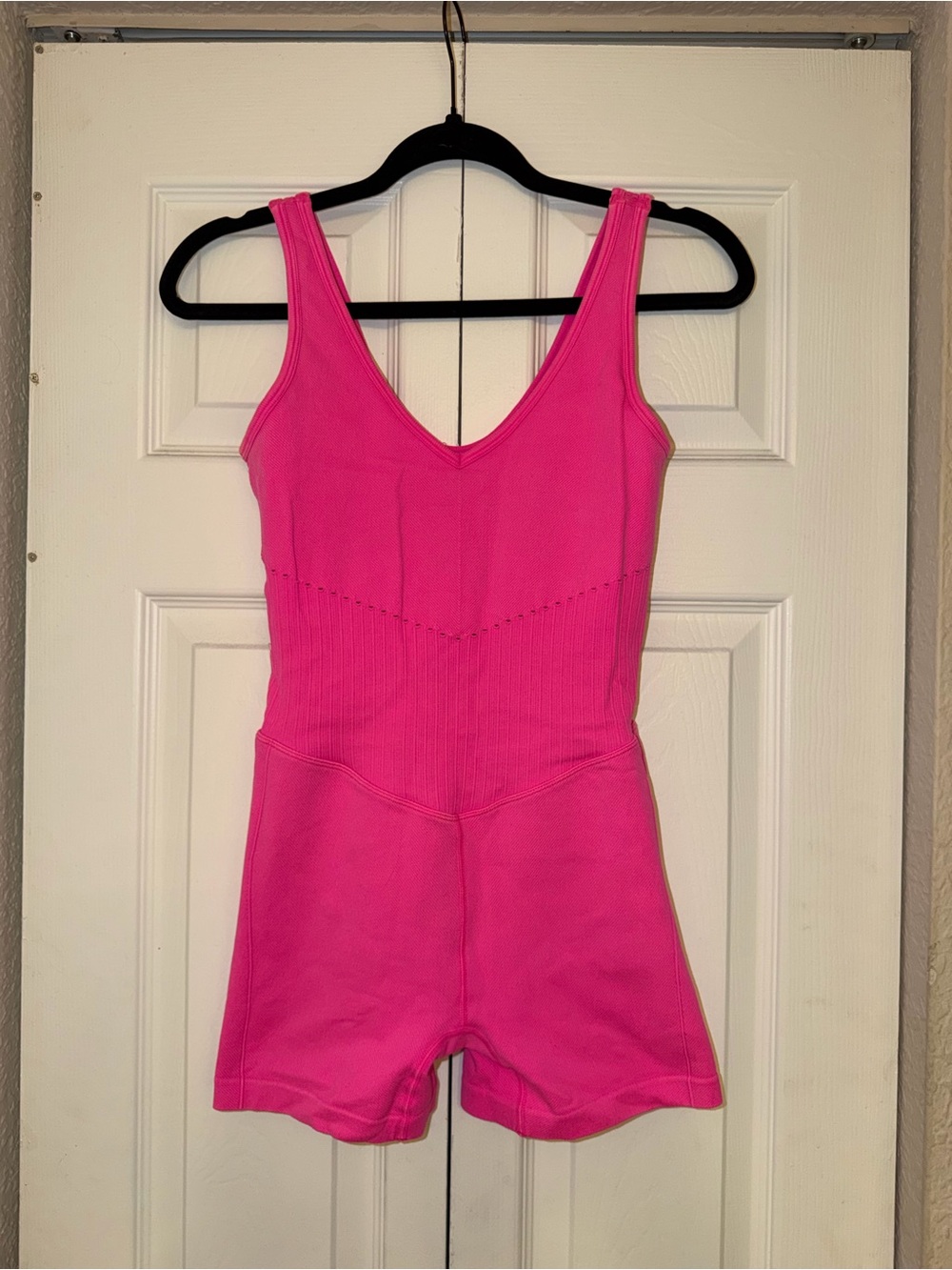 Target Bright Pink Ribbed Tank Romper